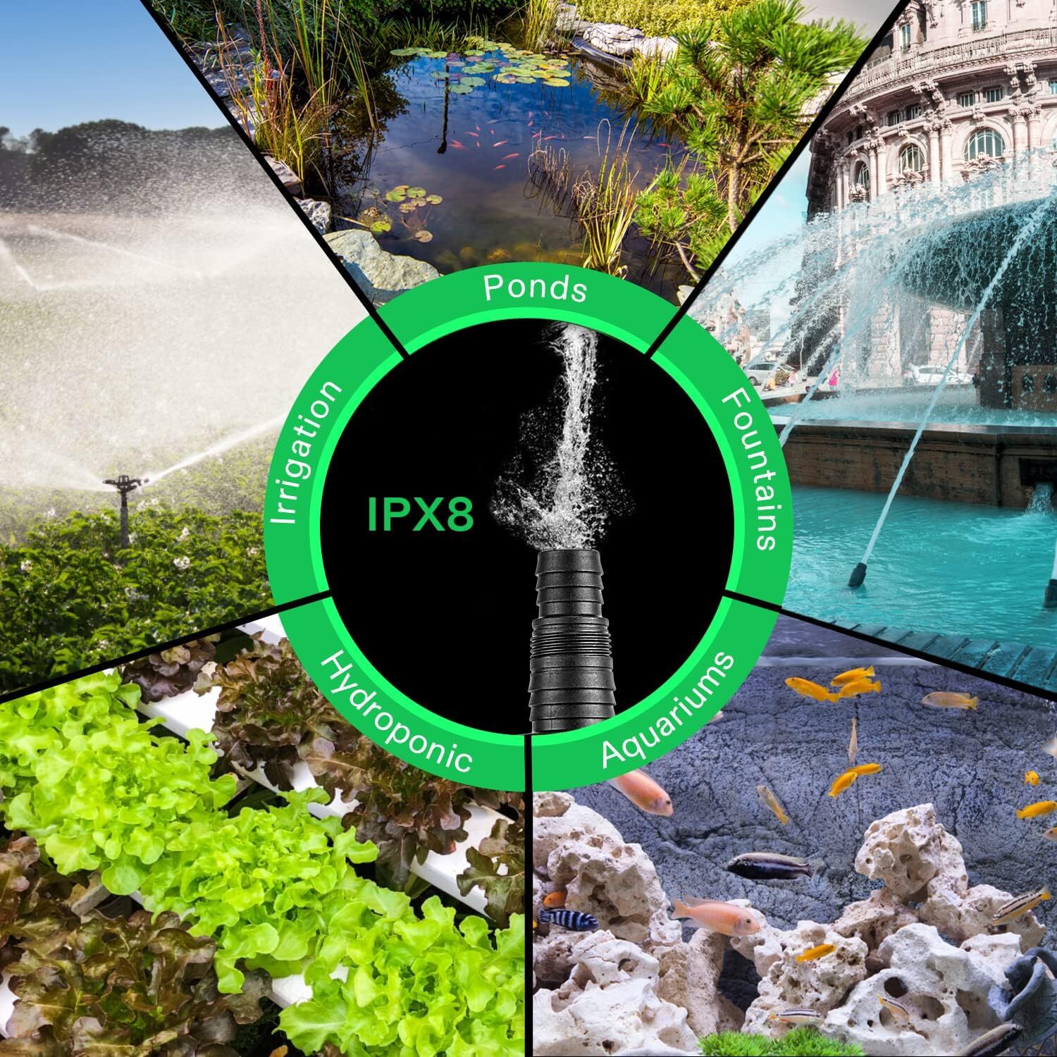 Aquarium Submersible Water Pump Power Hydroponic Fountain Pond Fish Tank