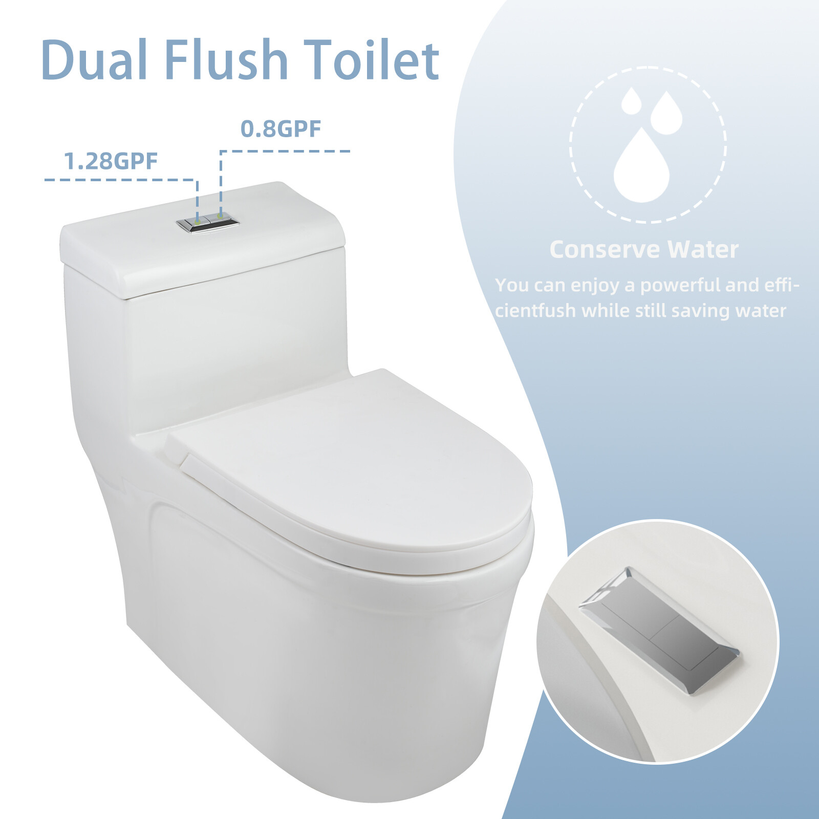 600W One Piece Macerating Toilet System Upflush Toilet with Pump 3 Inlets