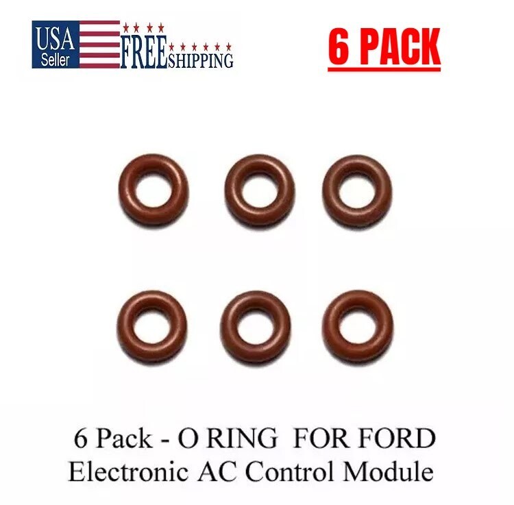 6 Pack O-Rings for Ford Electronic AC Control Module  / Silicone Material