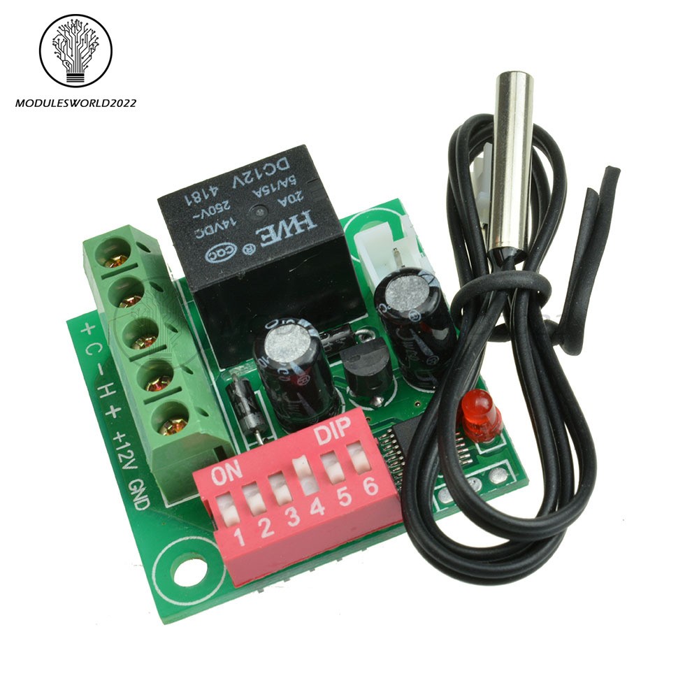 DC12V Thermostat Digital Temperature Control Switch Temp Controller 20-90℃ W1701