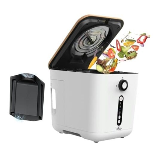 Electric Composter for Kitchen, 3L Countertop Compost Bin, Odorless White