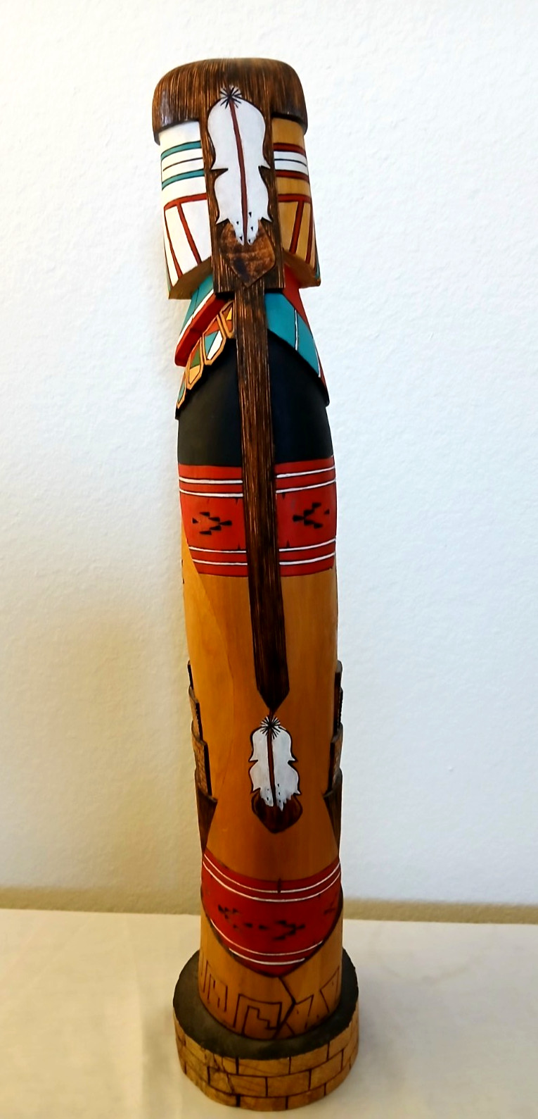 Authentic Hopi Navajo Fully Carved Cottonwood Shalaka Kachina 23" Stenson Walker