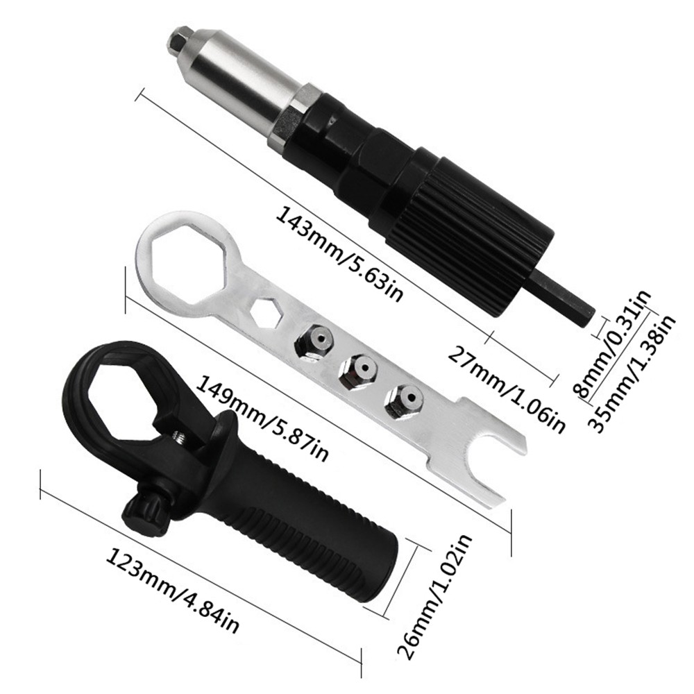 Insert Tool Electric Rivet Nut Gun Cordless Drill Pop Adapter Riveting Riveter ๑