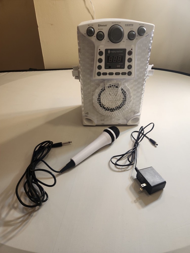 The Singing Machine SML633 Bluetooth CD+G Karaoke System Color White