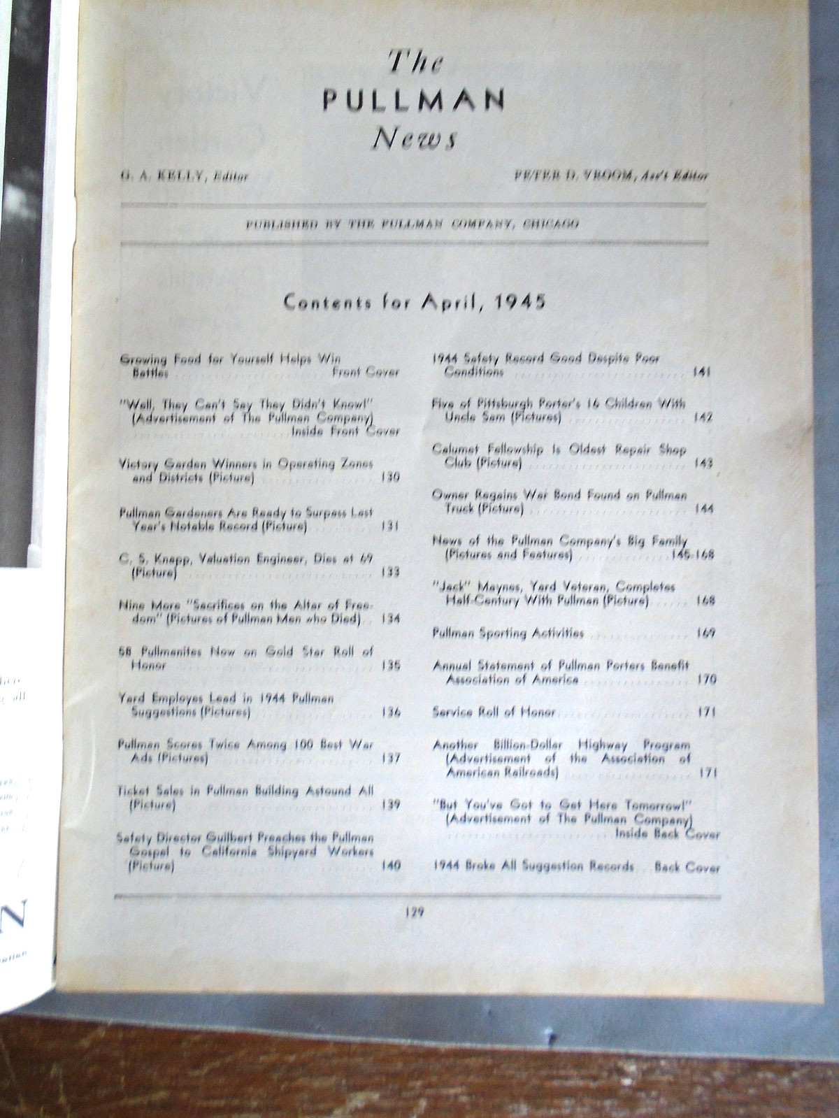 Victory Garden Issue, The Pullman News, April 1945, The Pullman Co.