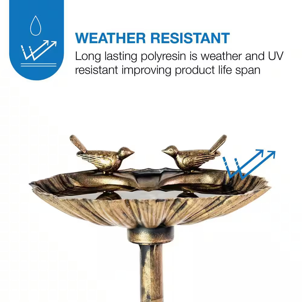 Bronze Resin Sitting Pair Birdbath