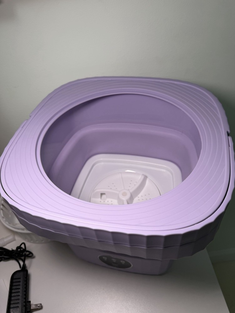 Mini Folding Portable Washing Machine Purple, Dehydration Mode, Timer Settings