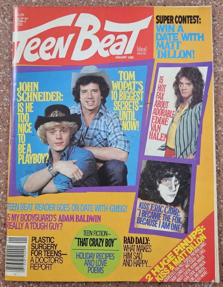 TEEN BEAT MAGAZINE JANUARY 1981 KISS, VAN HALEN, QUEEN, SCHNEIDER, KISS Poster