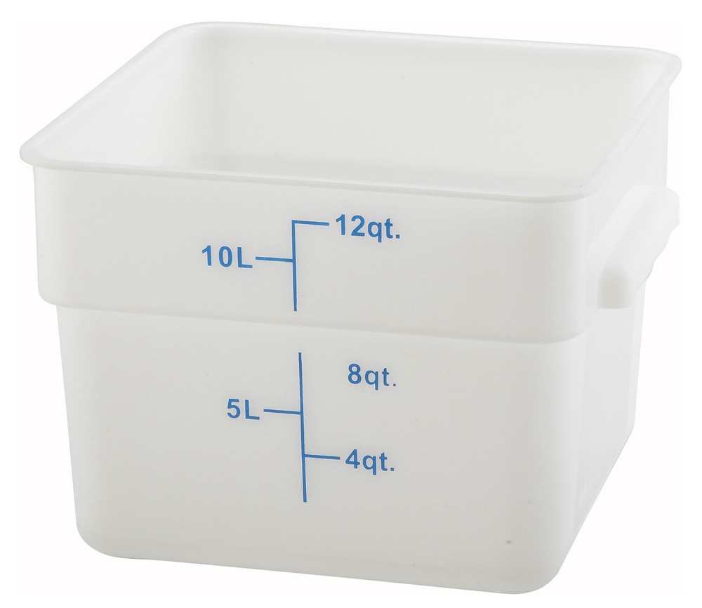 12qt Square Storage Container, Translucent, PP (12 Each)