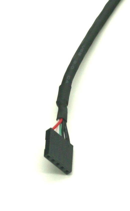 USB Header Cable 5-Pin 1x5 Case to Mainboard 16 inch Black (2-PACK)