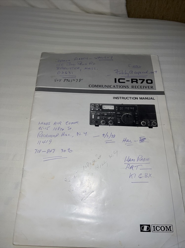 ICOM IC-R70  INSTRUCTION MANUAL ORIGINAL