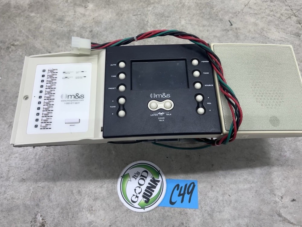 M & S Intercom System Master Unit DMC1 Or DMC3-4 Preowned Untested Missing Parts