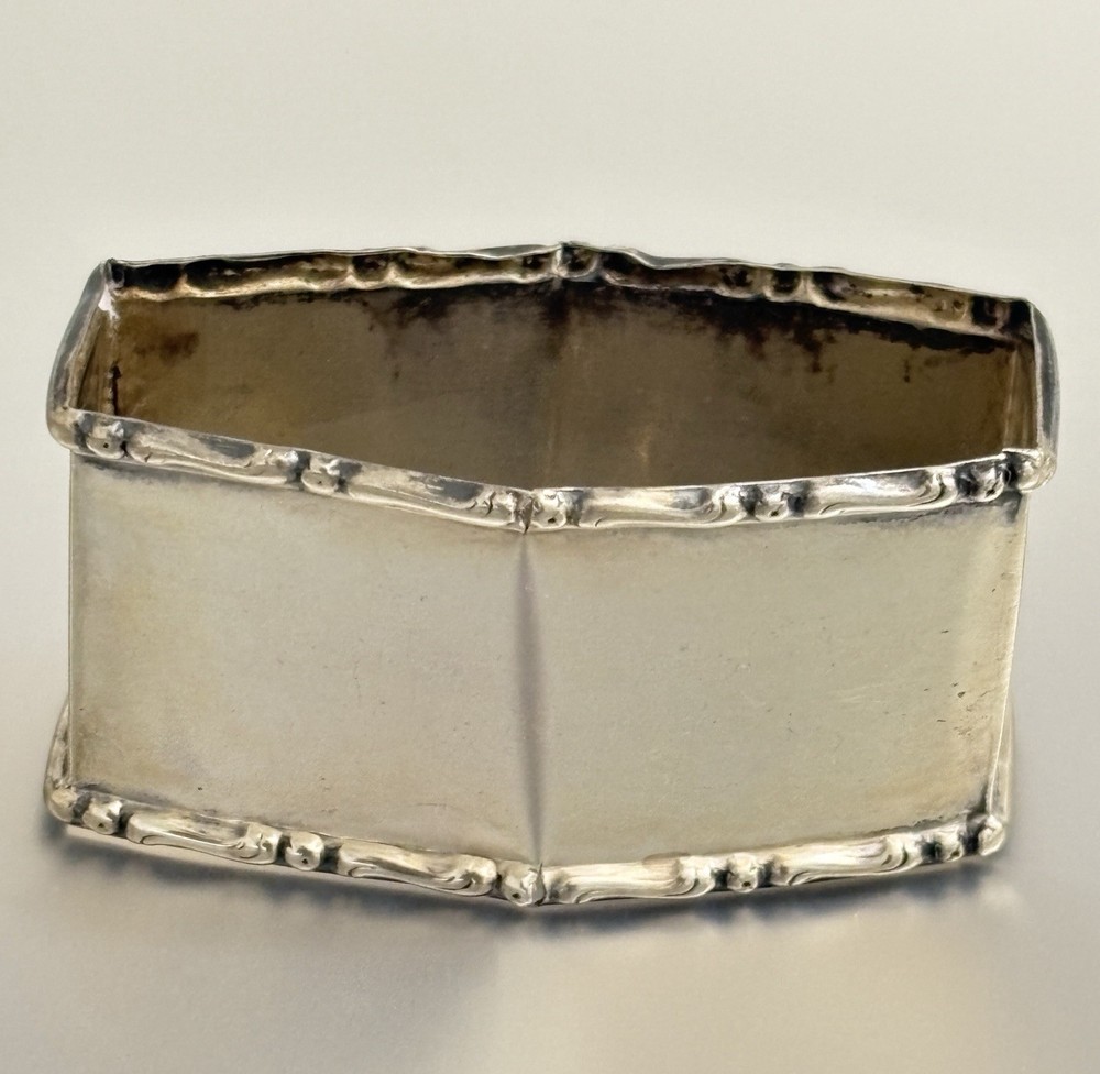 Antique Scandinavian 830S Solid Silver Napkin Ring Engraved Peter 9.4g