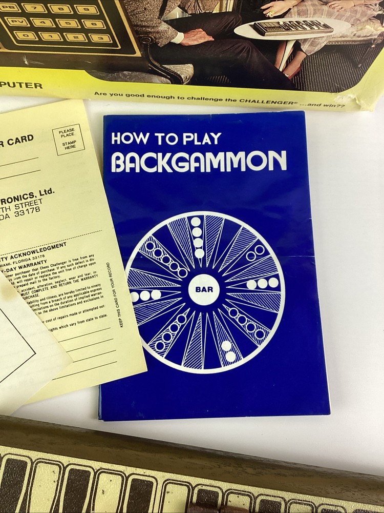 Vintage Backgammon Challenger Electronic Game Complete Working