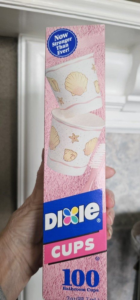 Vintage Dixie Pink Shells 3 Oz Bathroom Cups 100 Count Unopened Box