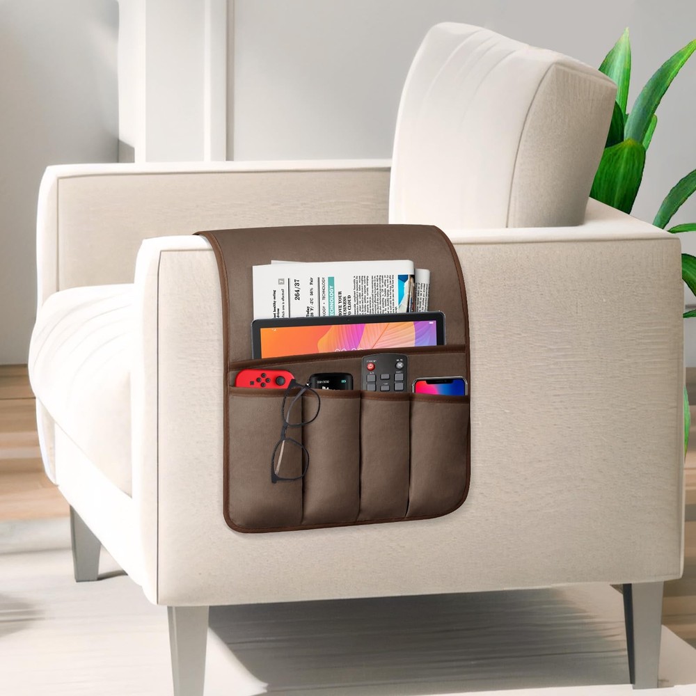 Armchair Couch Caddy Organizer - Remote Control Holder Sofa Bed Storage Pockets