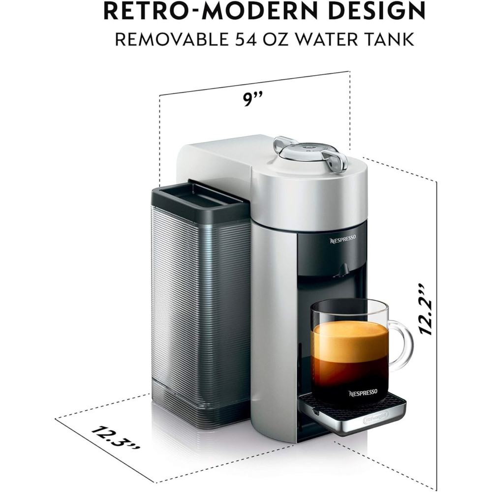 Nespresso Vertuo Coffee and Espresso Machine by De'Longhi, Silver