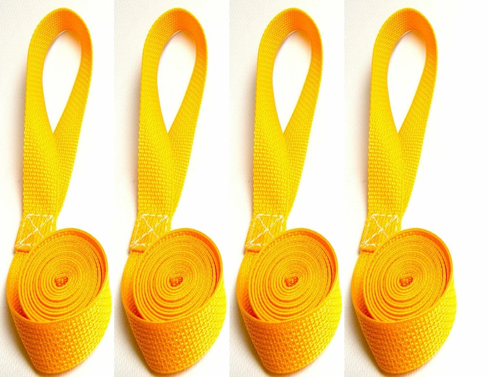 Sail Ties 55", Box Stitched 1" Polypropylene Webbing - Gold - 4 Pc. Set