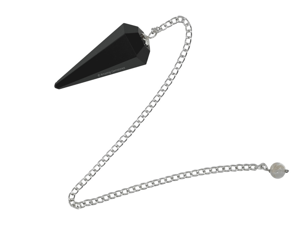 Black Obsidian Dowsing Crystal Pendulum