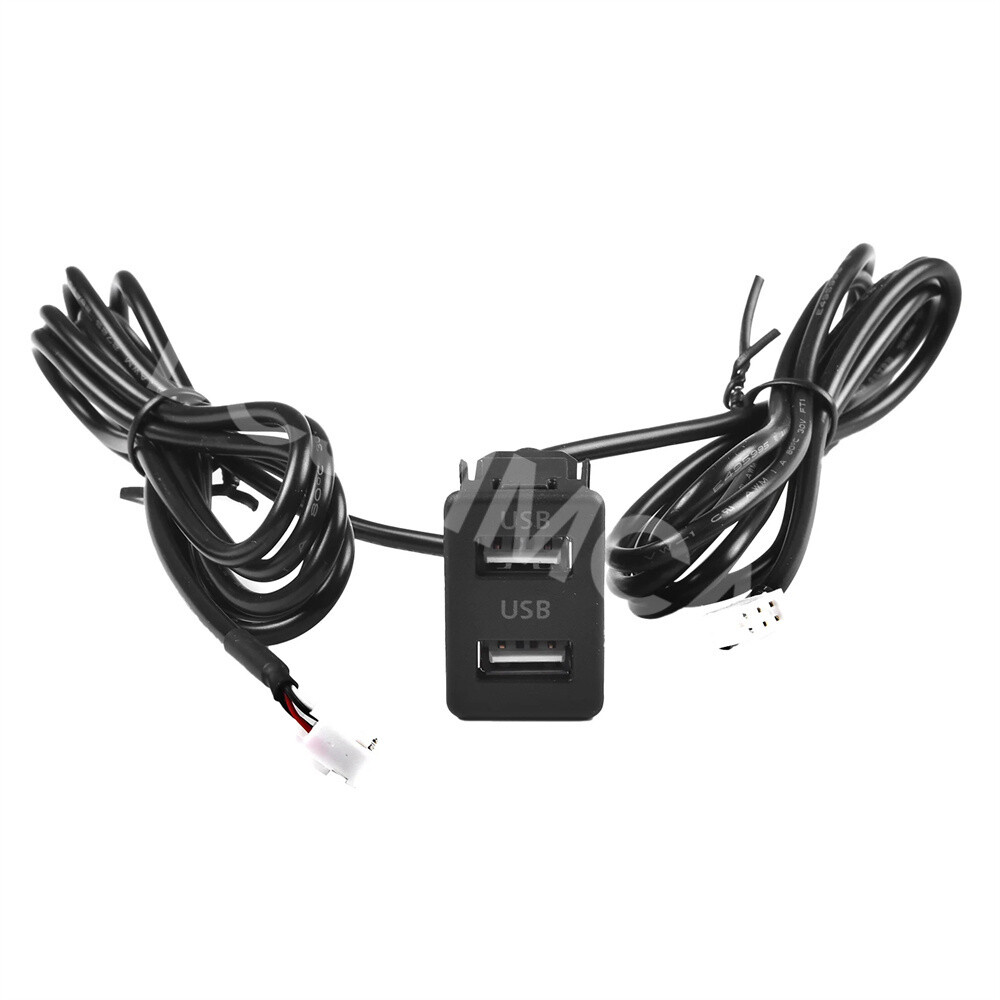 Dual USB Port Panel Interface Extension Cable 145cm For Car Android Navigation