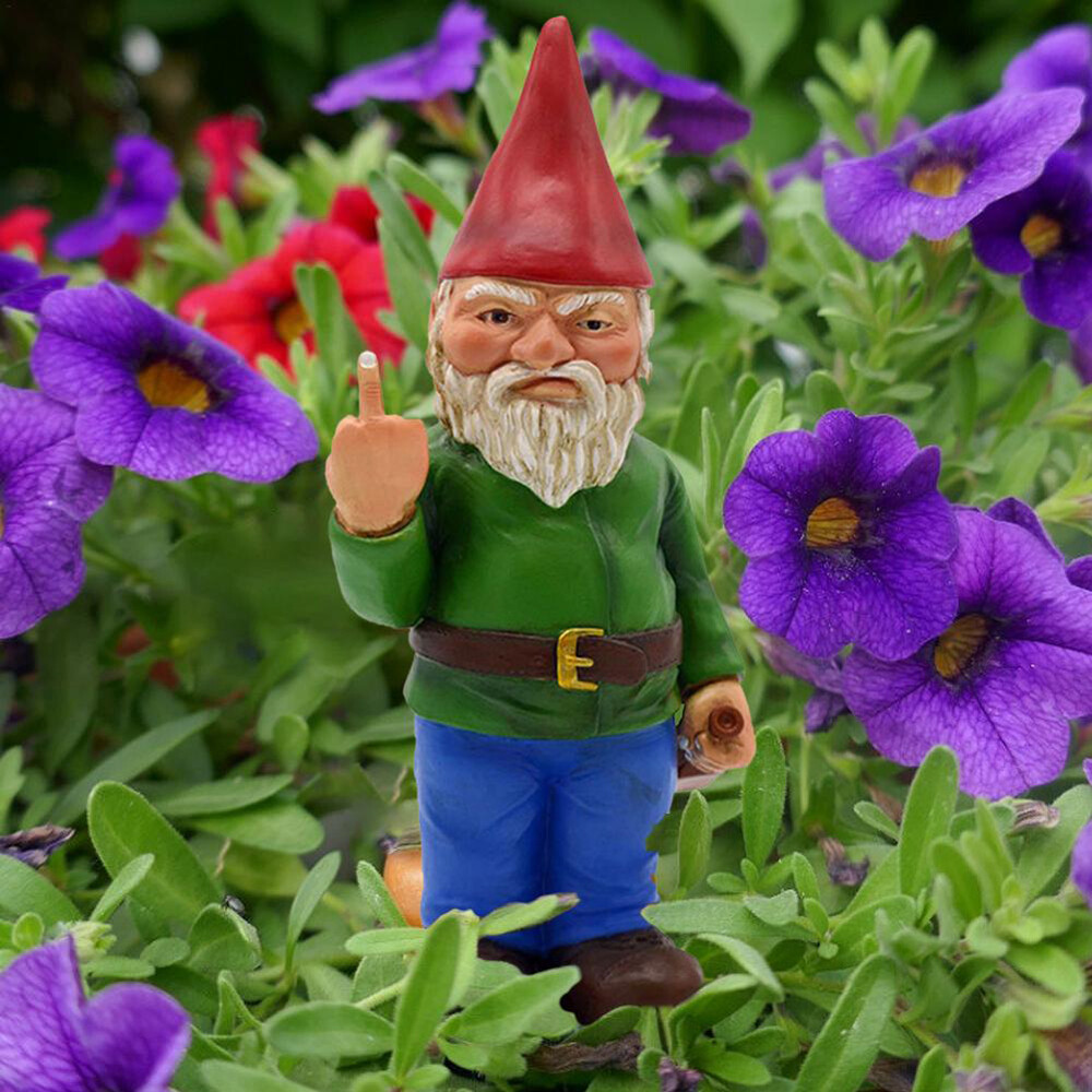 12CM Naughty Garden Gnome Lawn Ornament Funny Finger Dwarfs For Indoor Outdoor