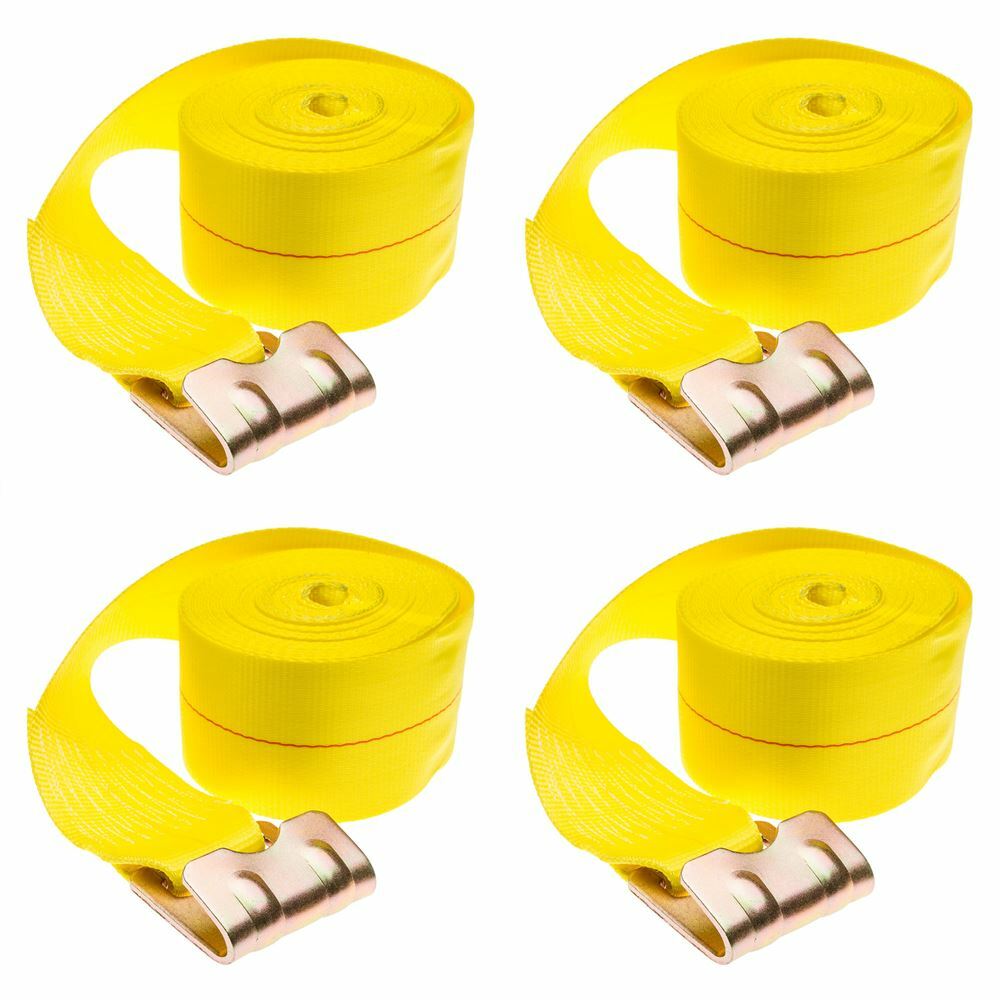 4" x 40' Heavy-Duty Winch Strap with Flat Hook - 4 Pack