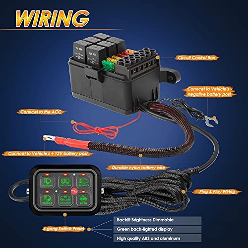 6 Gang Switch Panel Automatic Dimmable, Universal Electronic Relay System