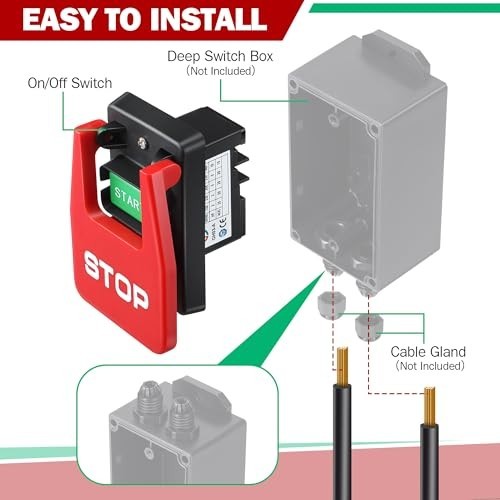 2-Pack 120V/230V On/Off Switch, 2HP Safety Paddle Switch for Table Saw & Tools