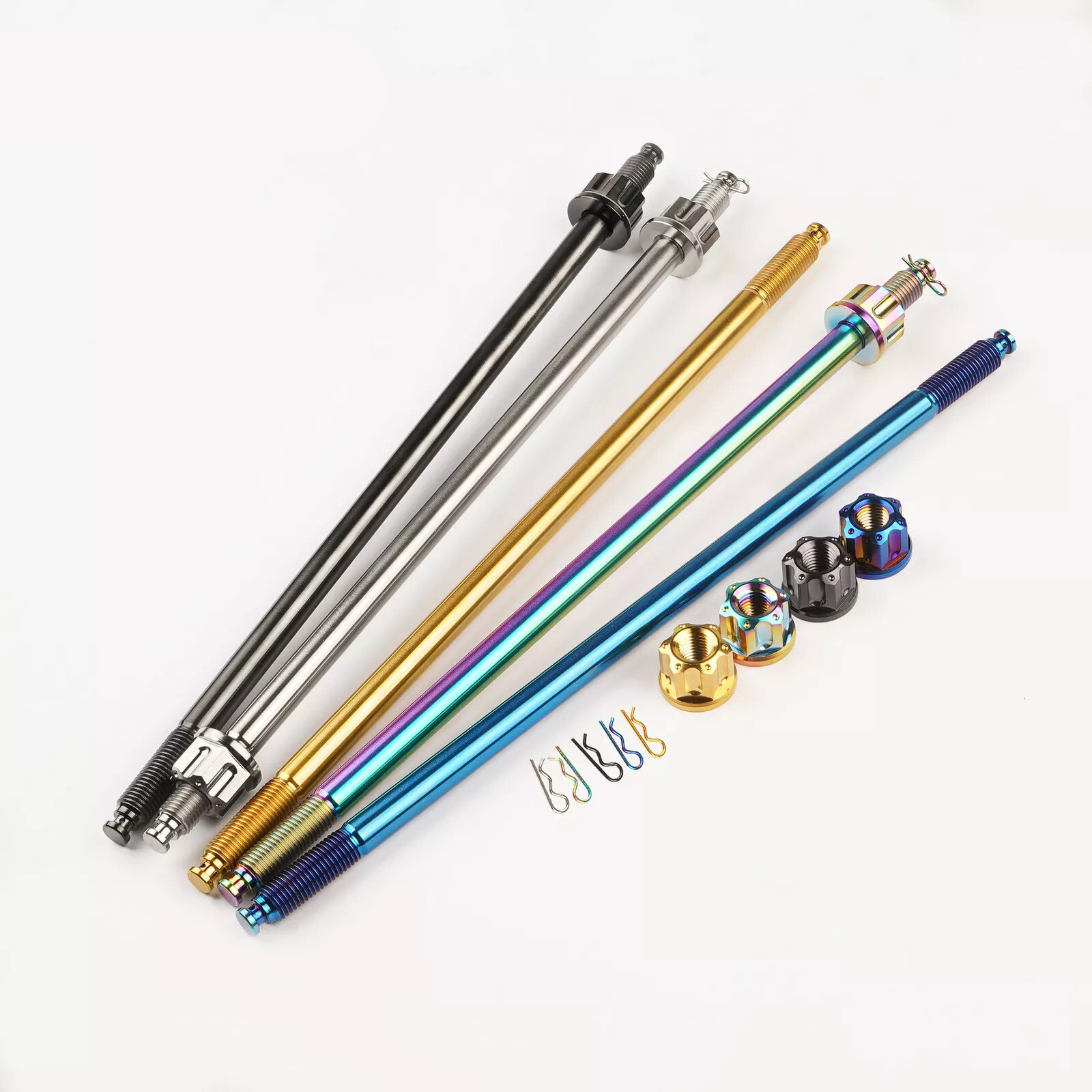 Titanium Motorcycle Axis Axle Roller w/ Nuts M10 M12*230/260/280/320/340/370