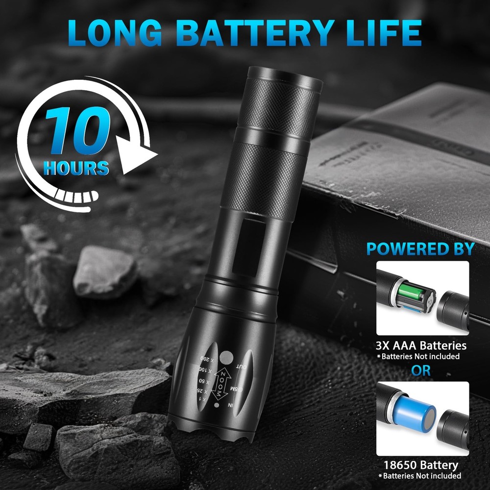 6Pack LED Flashlights High Lumens, 5Mode Tactical Flashlight for Home, Small ...