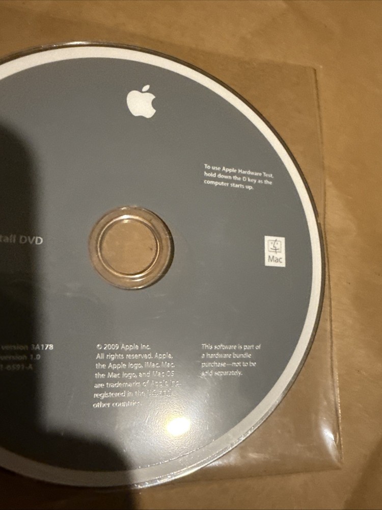 2009 Mac Macintosh iMac Applications Apps Software Installation DVD Version 1.0