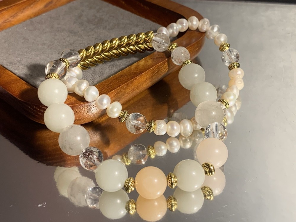 Natural Shetei Cui + Pearls Bracelet/