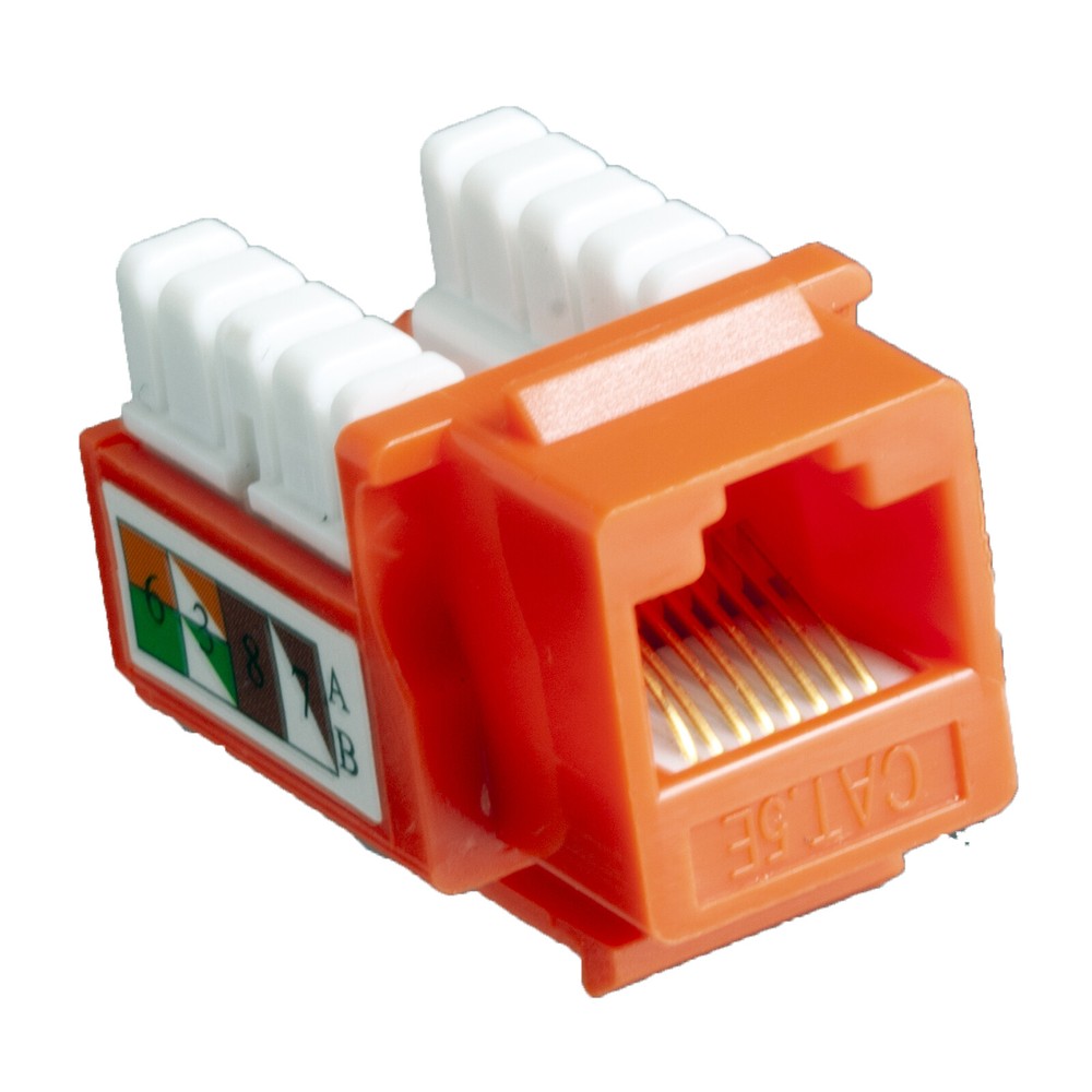 12 Pack Cat-5E 110 Punch SlimLine Keystone Data Jack in ORANGE Computer Network