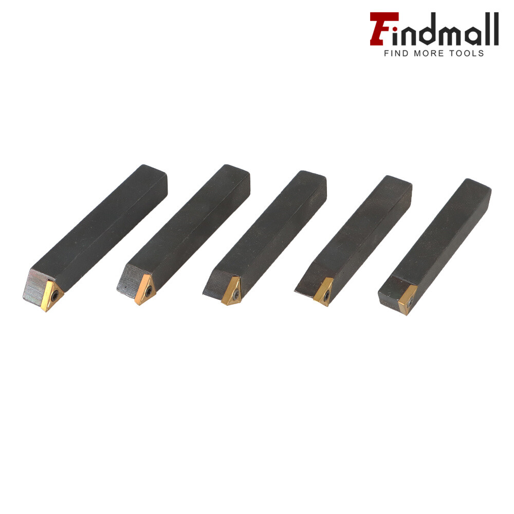 5Pcs 3/8" Carbide Indexable Turning Tool Lathe Tool Bit With Carbide Inserts