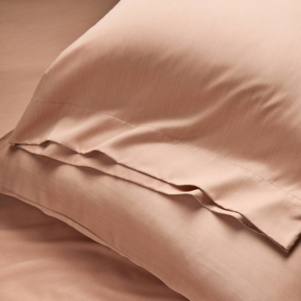 King 400 Thread Count Rayon from Bamboo Pillowcases Light Adobe Clay -