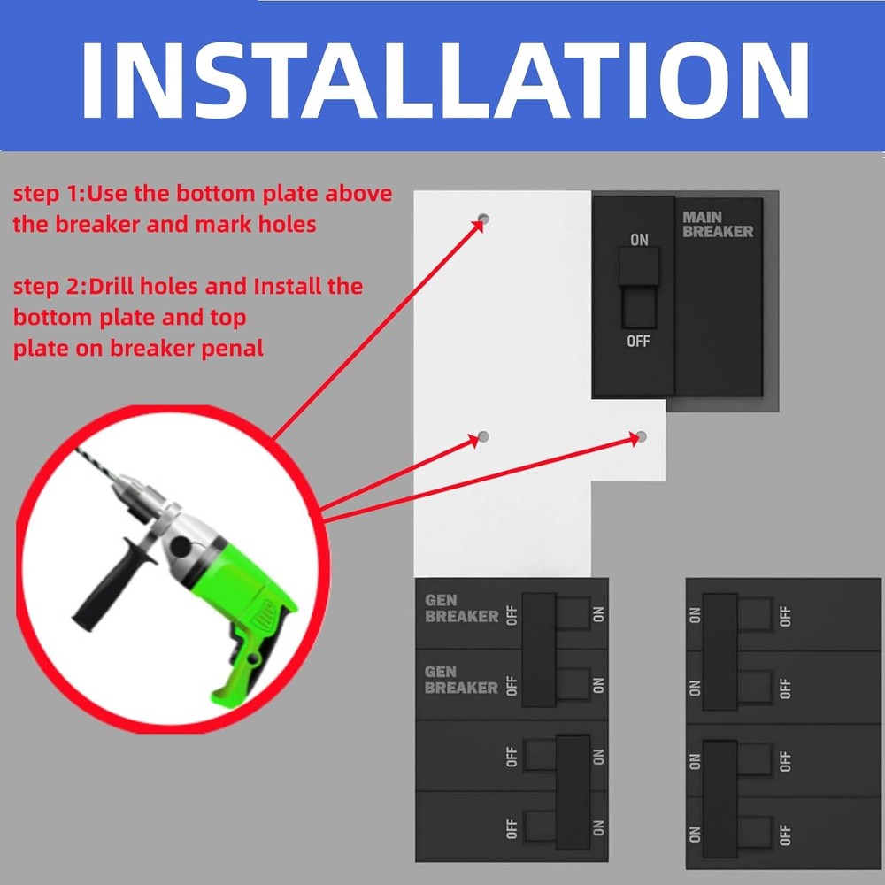 Generator Interlock Kit Compatible with GE General Electeric Breaker Panels...