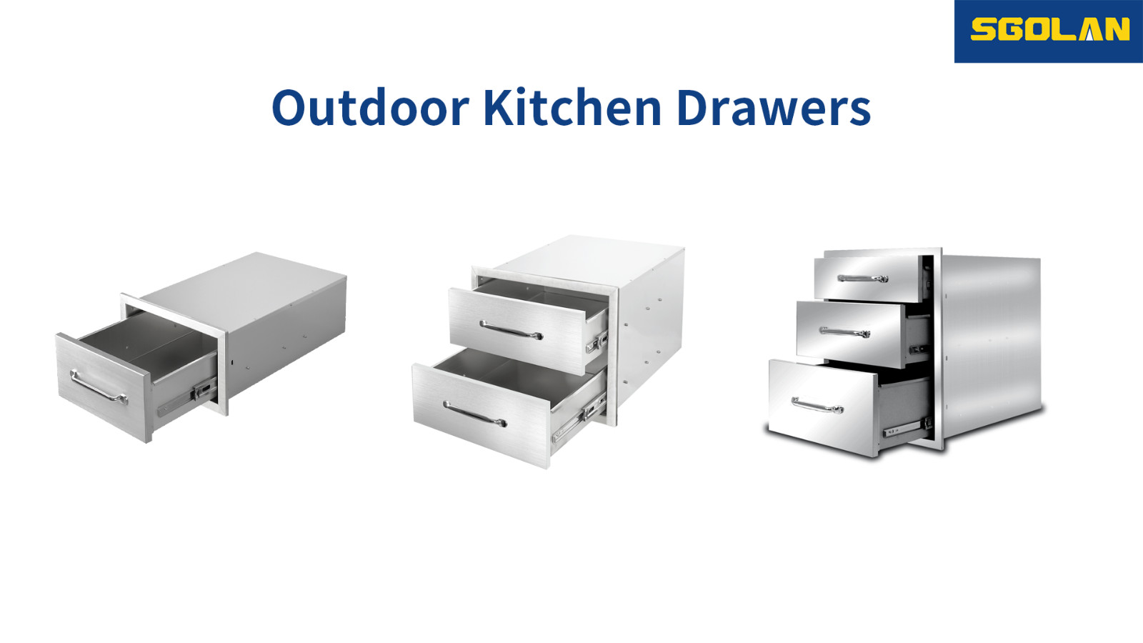 Outdoor Kitchen Drawers,Stainless Flush Mount BBQ Drawers(Multi-size)