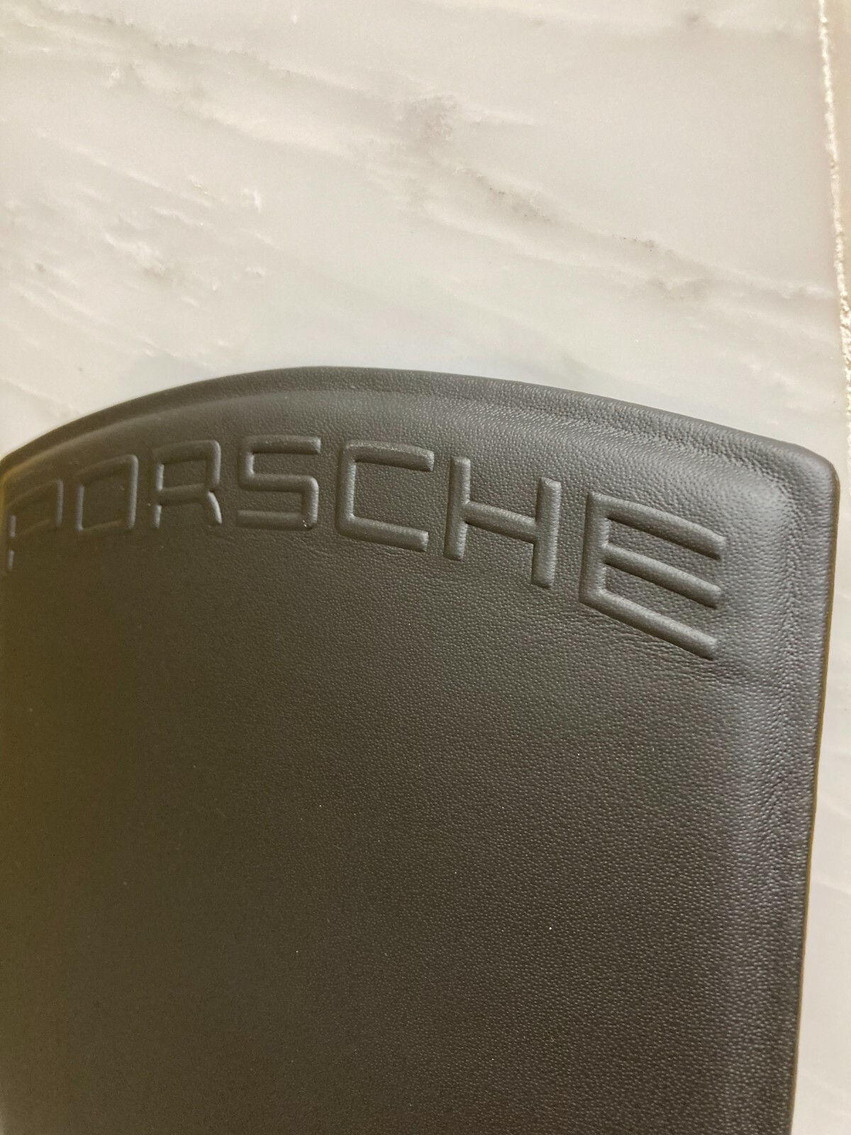 PORSCHE DESIGN SECOND GENERATION EMBOSSED BLACK LEATHER MOUSE PAD. NIB. SWEET!!