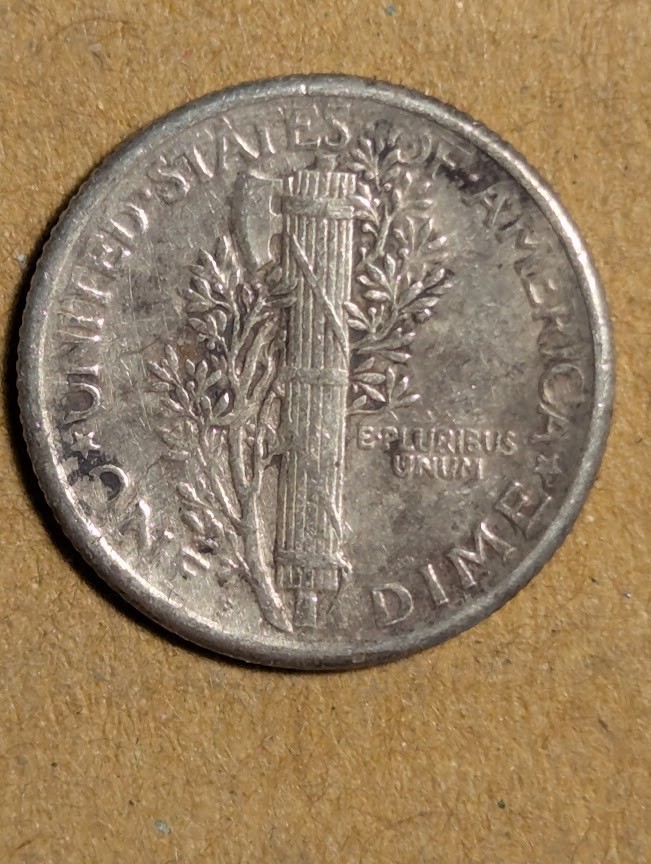 US 1920 Mercury Dime Silver