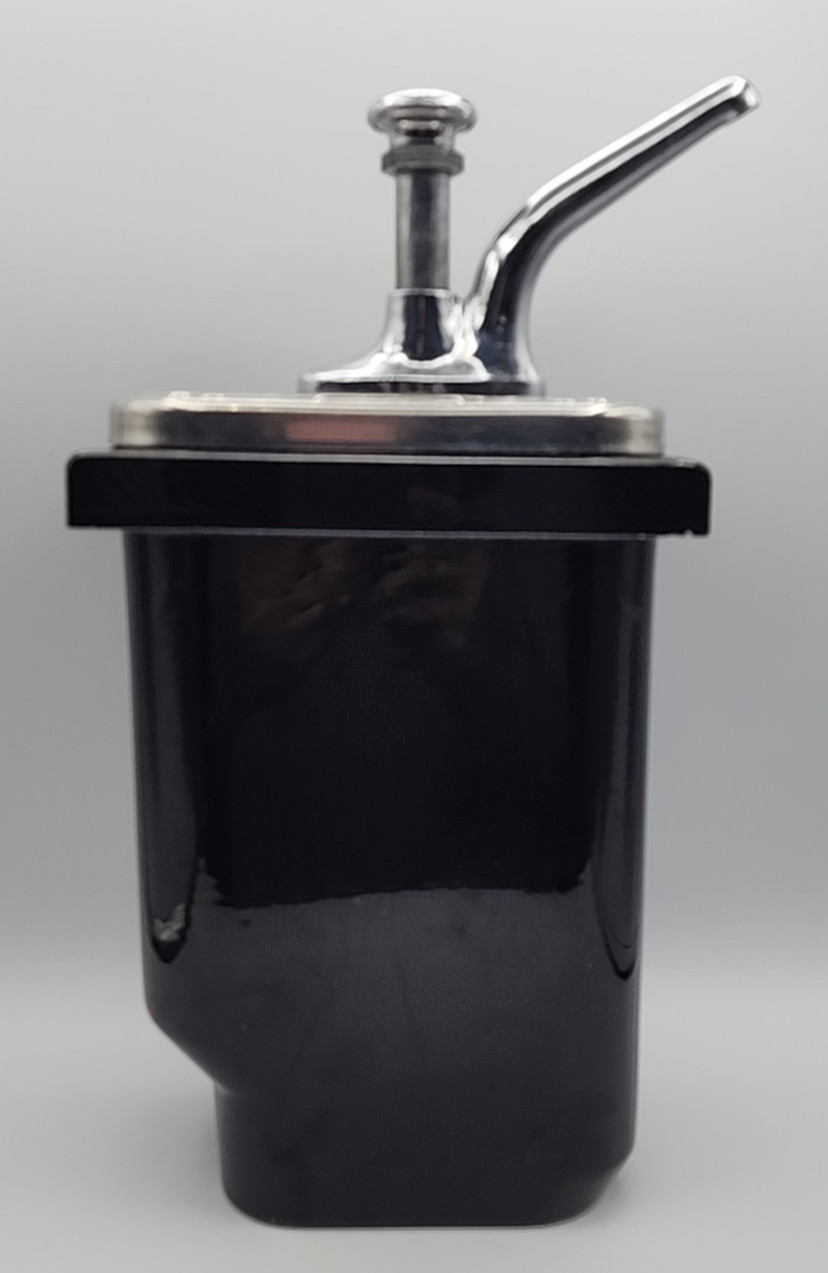 Hall Fountain Bar Liquor Dispenser Canister Pump Label "Brandy" Flaws READ BLUE