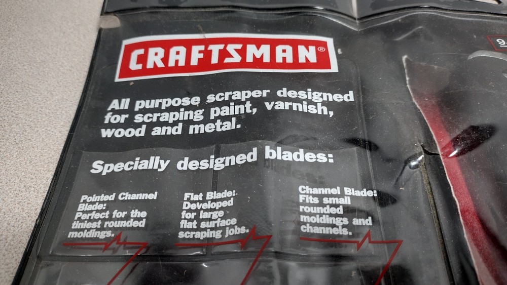 Craftsman Handi-Scraper 940690 Utility Scraper Handle, 3 Blades & Instructions (