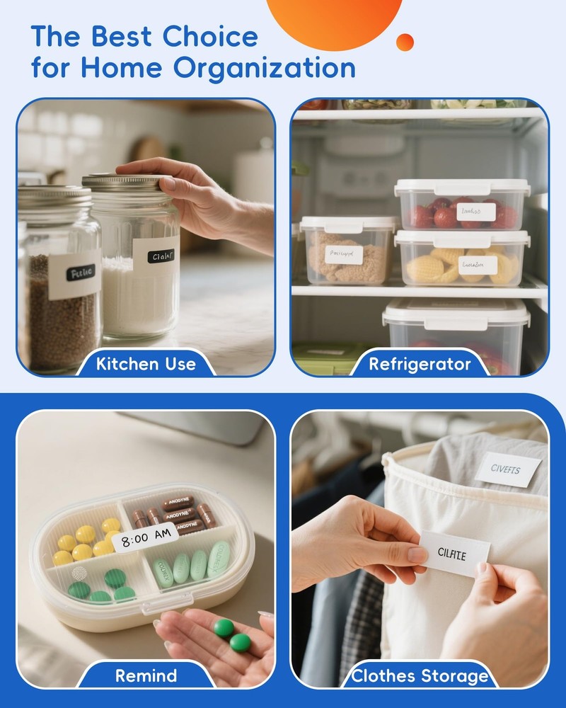 D110 Label Maker Machine with Tape, Bluetooth Mini Label Maker with Various T...