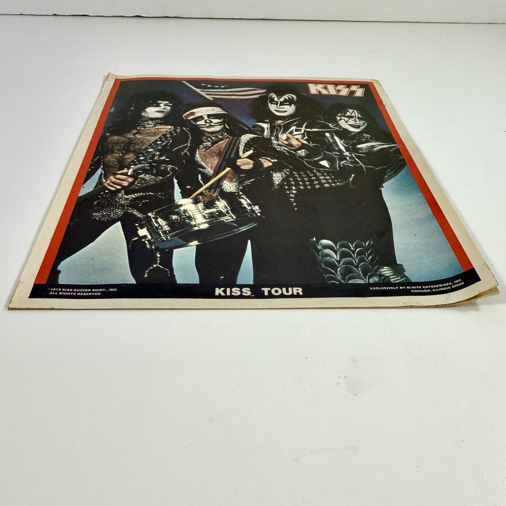 1976 KISS Tour Large Sticker Decal Poster 8.5x10 Gene Simmons Bi-Rite Enterprise