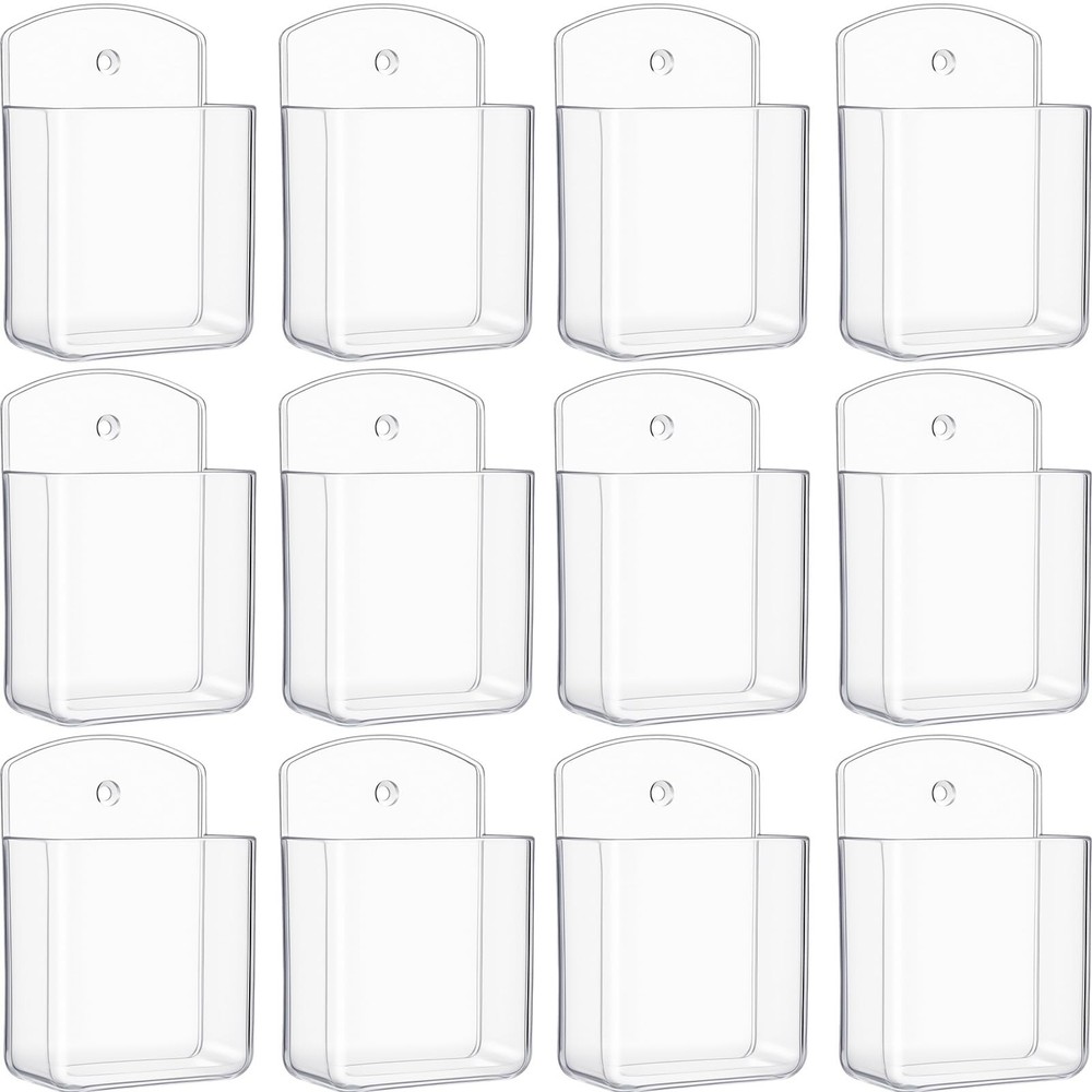 12 Pcs Remote Control Holder Wall Mount Self Adhesive TV Controller Holder Tr...