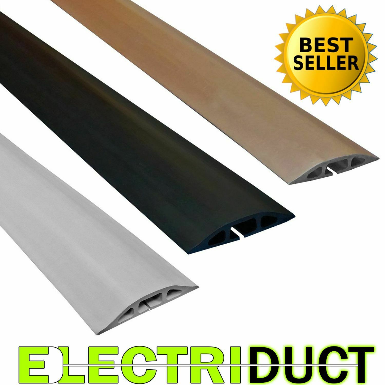 D-2 Low Profile Rubber Duct Floor Wire Cable Cord Cover Protector 5FT to 25FT