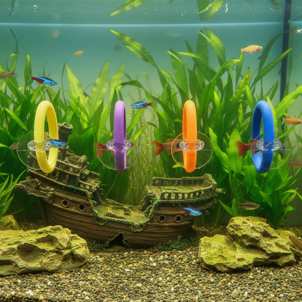 4PCS/SET Waterproof Fish Training Ring Betta Training Circle Decorative Purpose