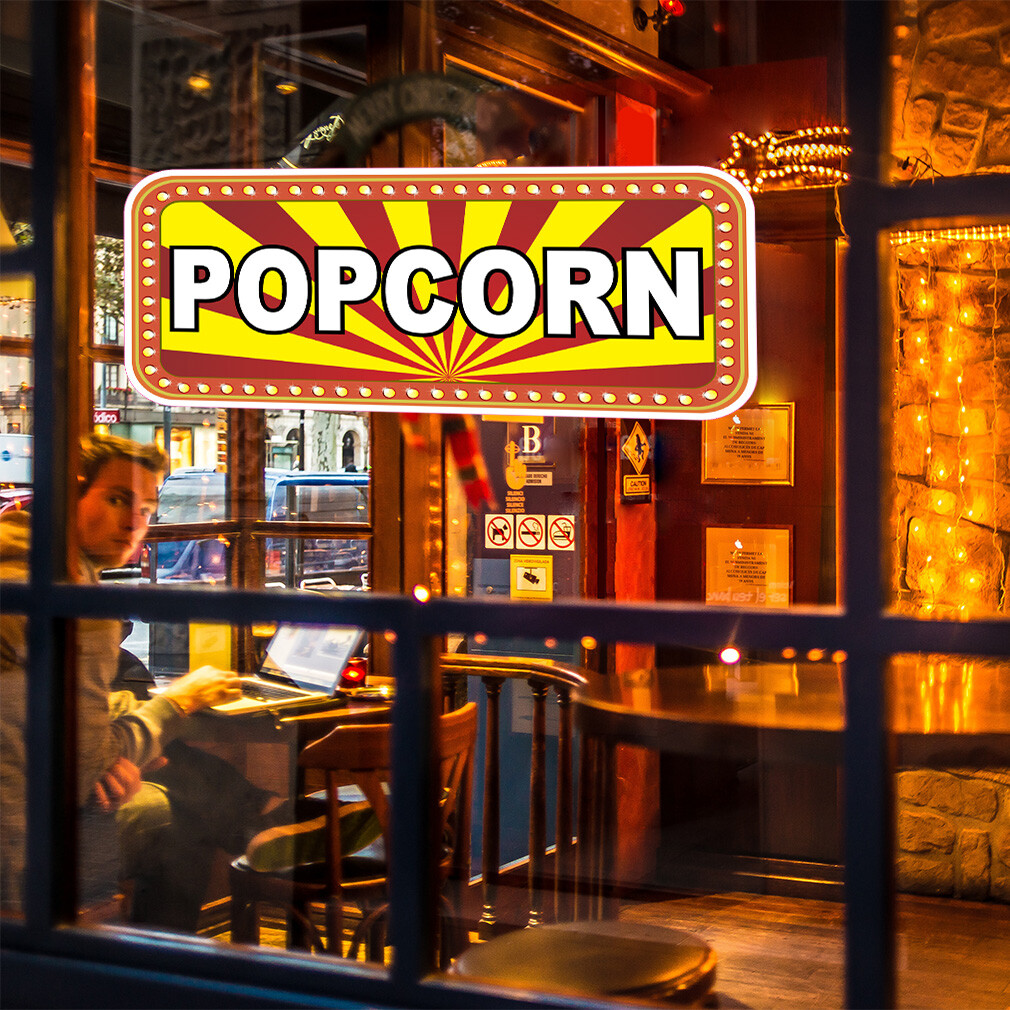 Food Truck Decals Popcorn Style E Restaurant & Food Concession Sign White