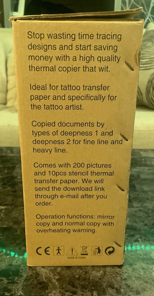 Life Basis Thermal Tattoo Transfer Machine Stencil Printer Silver Model 116F New