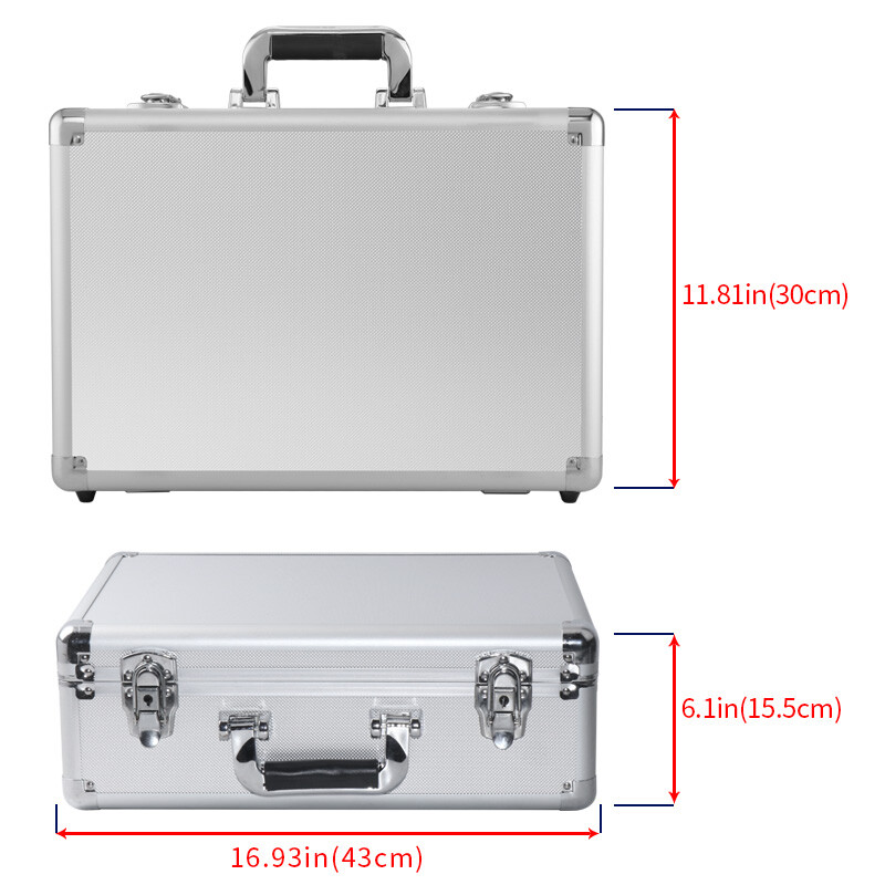 17in Aluminum Case with Customizable Pluck Foam Interior for Instruments Camera