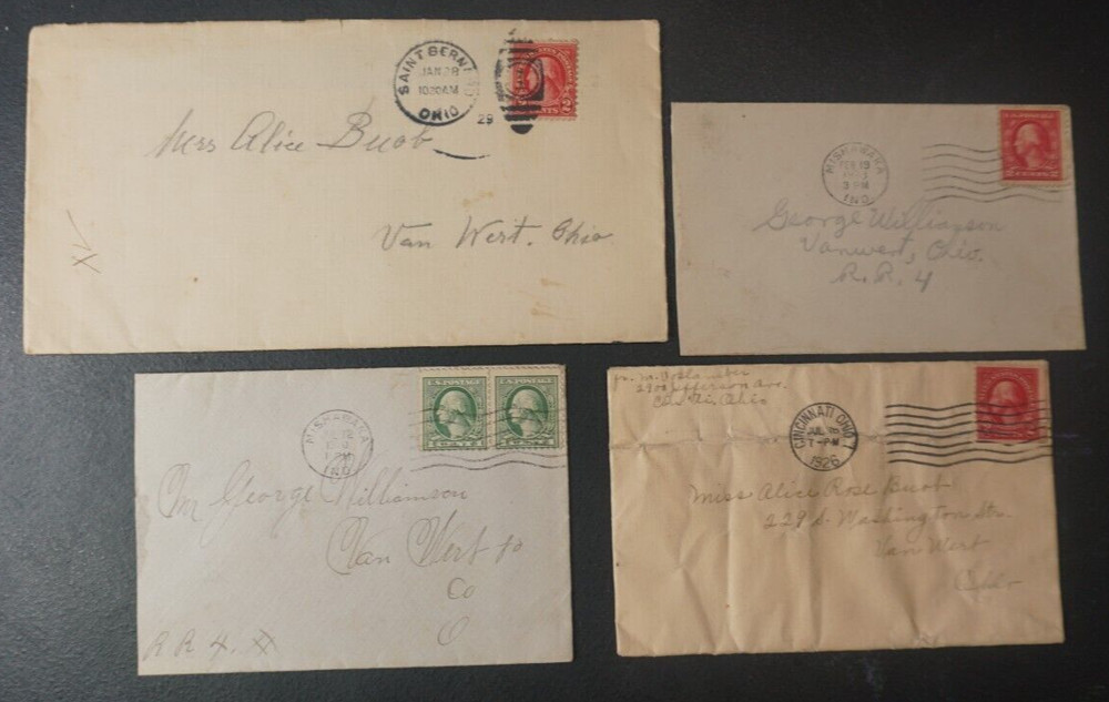 Four very old covers to Van Wert OH